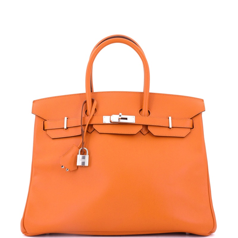 Birkin Handbag Orange H Epsom with Palladium Hardware 35