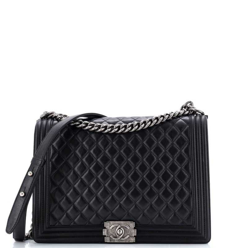 Boy Flap Bag Quilted Calfskin Large