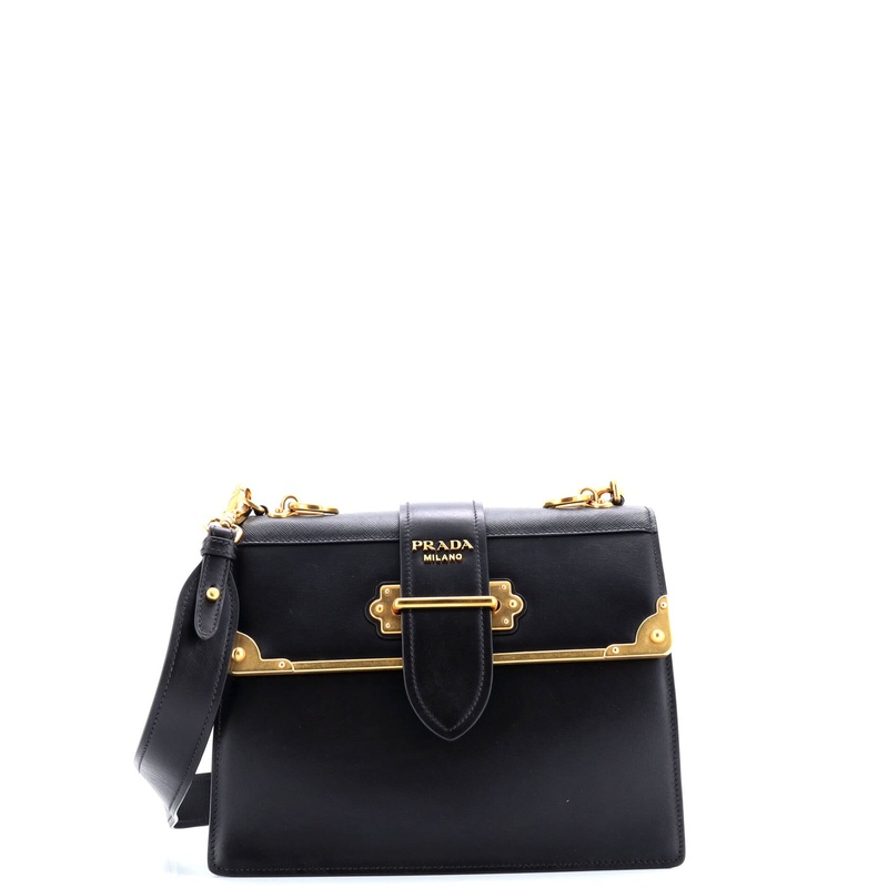 Cahier Crossbody Bag Leather and Saffiano Leather Large