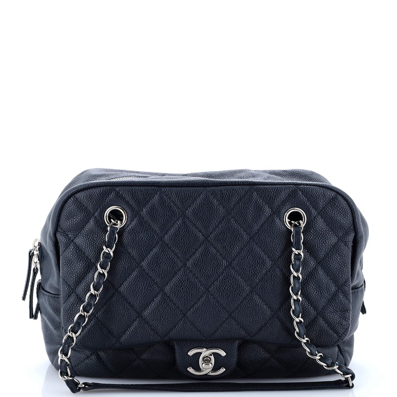Camera Case Flap Bag Quilted Caviar Medium