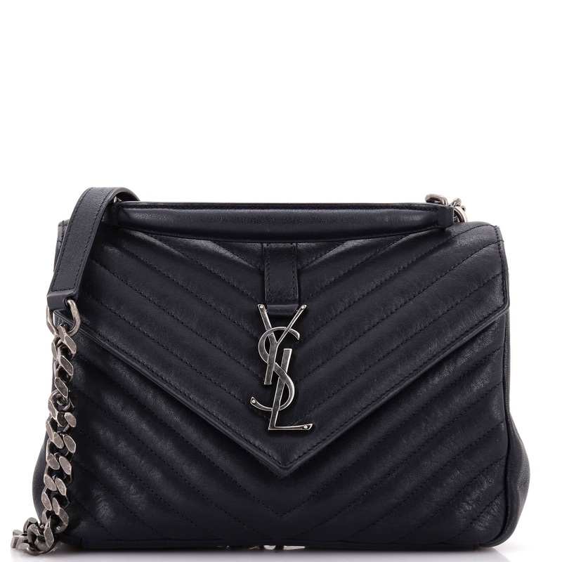 Classic Monogram College Bag Matelasse Chevron Leather Medium