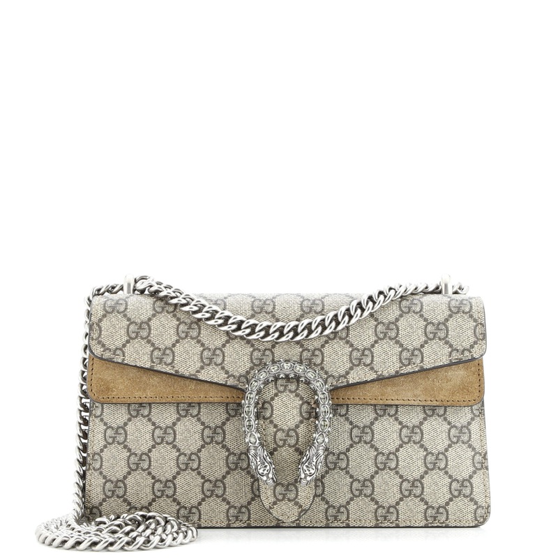 Dionysus Bag GG Coated Canvas with Crystal Embellished Metal Small