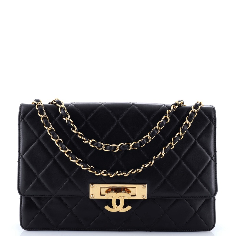 Golden Class Flap Bag Quilted Lambskin Large