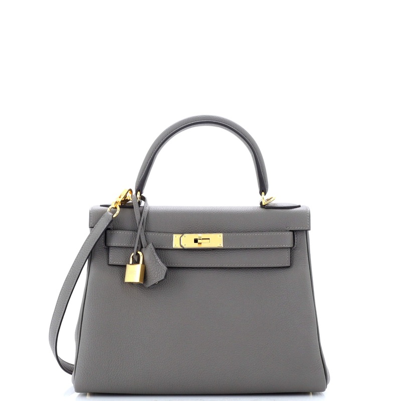 Kelly Handbag Grey Togo with Gold Hardware 28