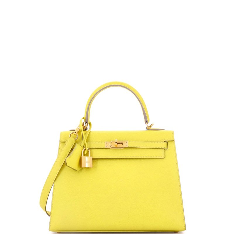 Kelly Handbag Lime Epsom with Gold Hardware 25