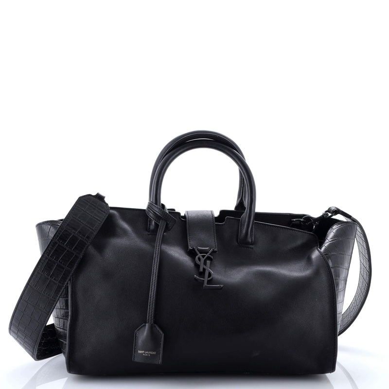 Monogram Cabas Downtown Leather with Crocodile Embossed Leather Small