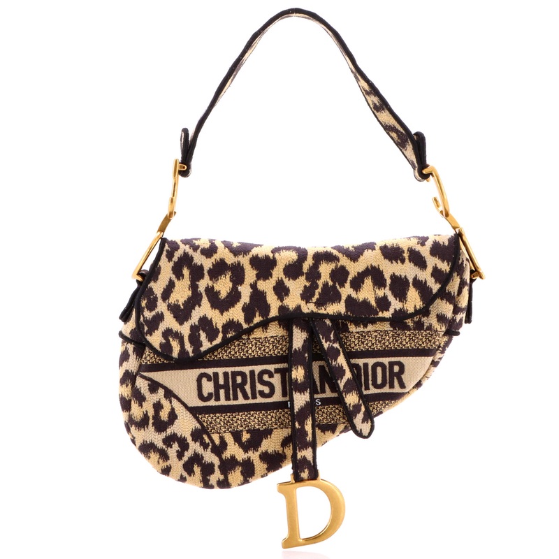 Saddle Handbag Mizza Embroidered Canvas Medium