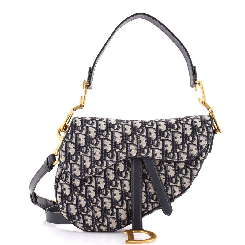Saddle Handbag with Strap Oblique Canvas Medium