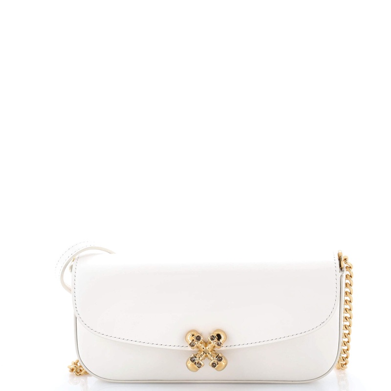 Skull Flower Chain Shoulder Bag Leather Small
