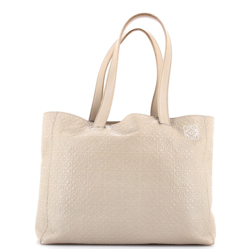 T Shopper Tote Anagram Embossed Leather
