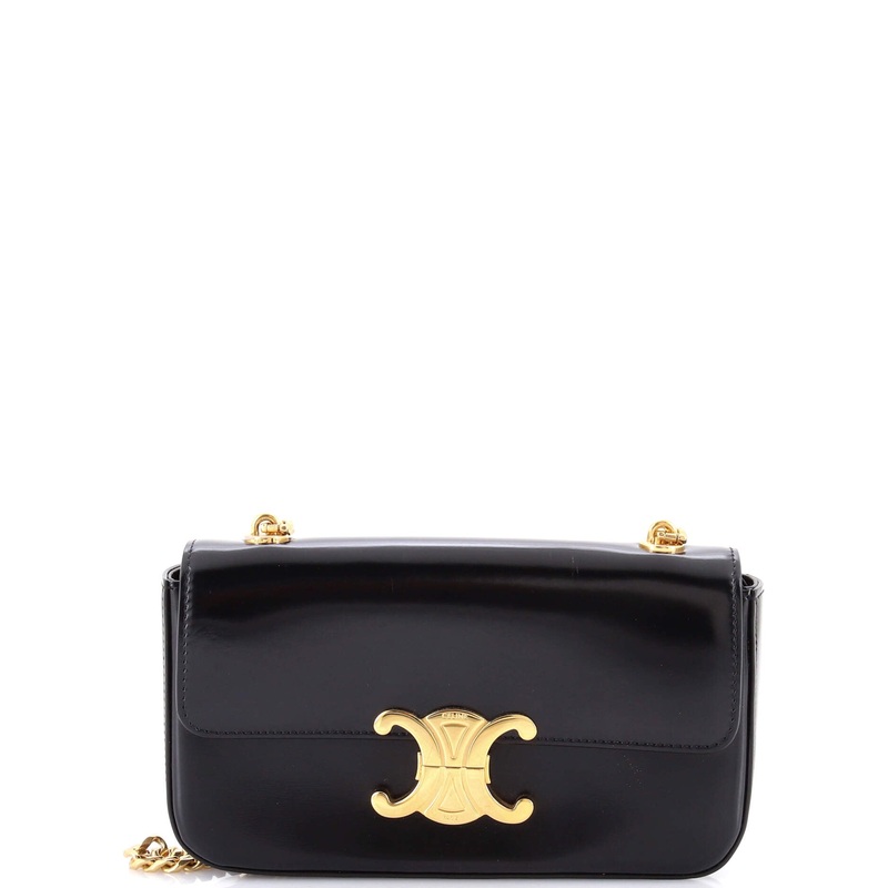 Triomphe Chain Shoulder Bag Leather Small