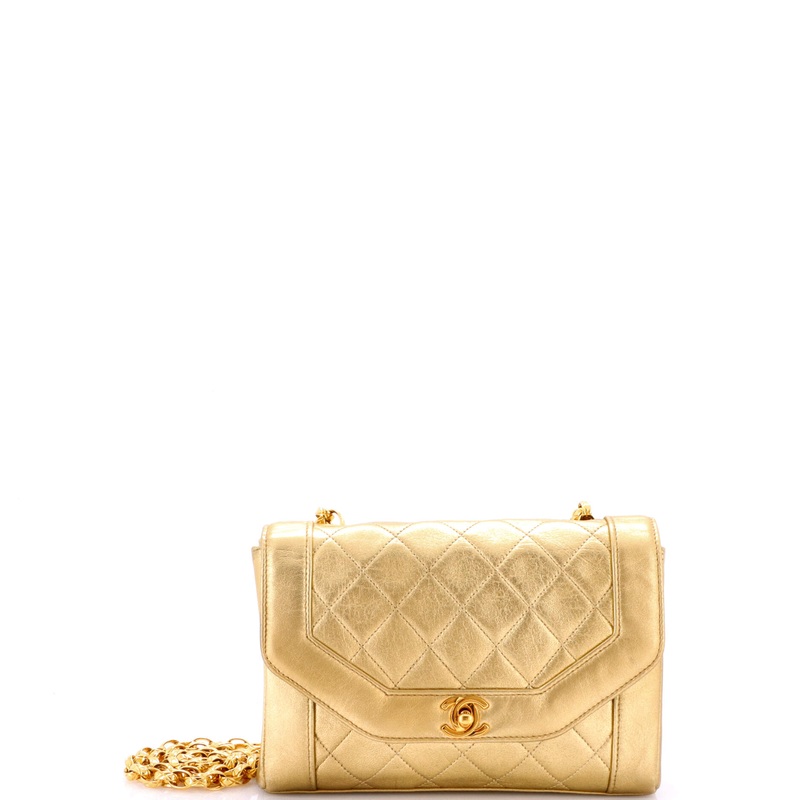 Vintage CC Chain Flap Bag Quilted Lambskin Small
