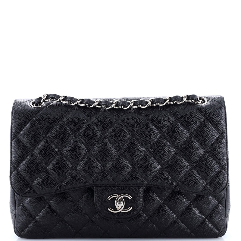 Vintage Classic Double Flap Bag Quilted Caviar Jumbo