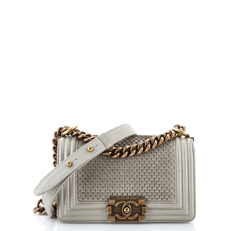 Boy Flap Bag Scaled Lambskin Small