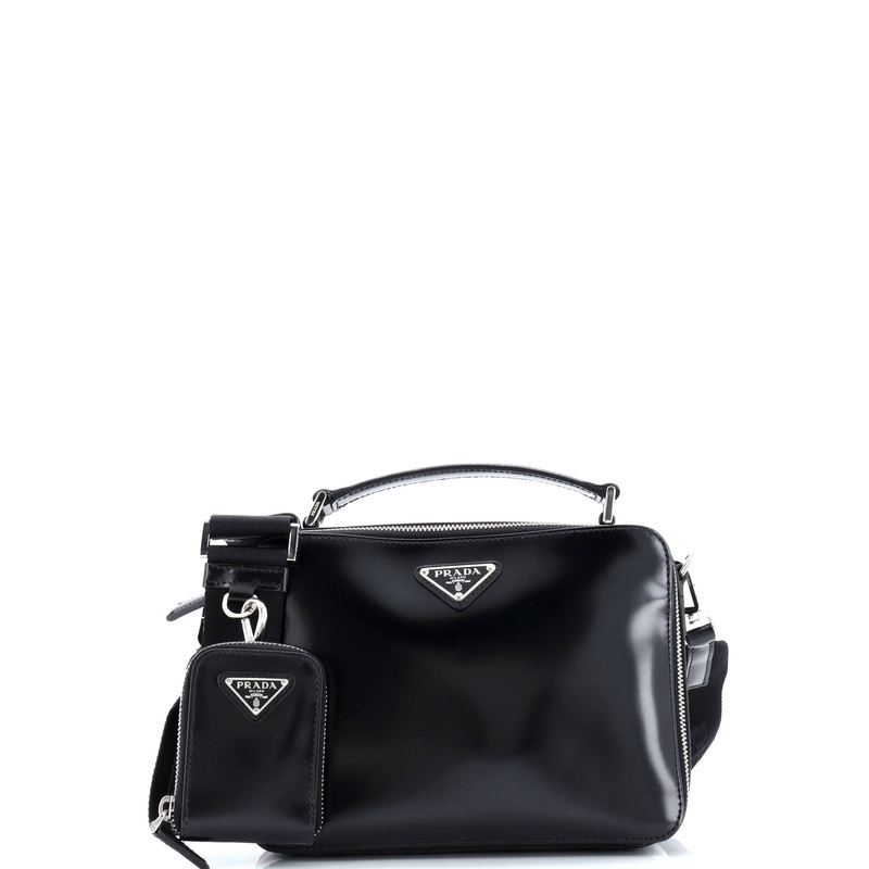 Brique Crossbody Bag Brushed Leather Small