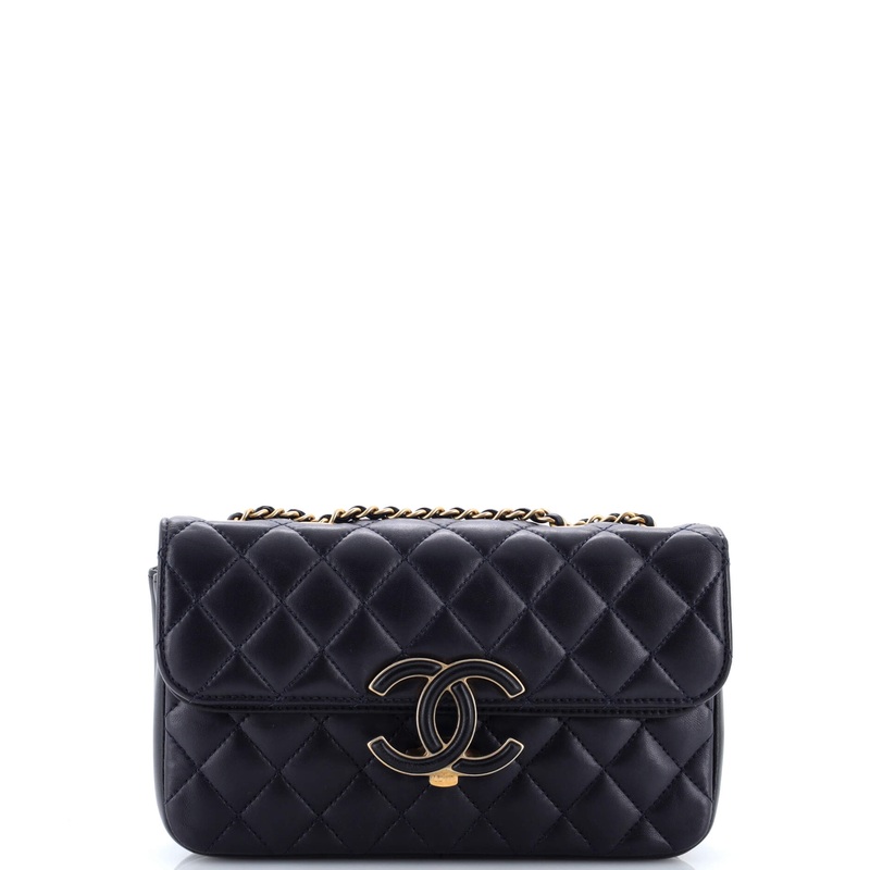 CC Chic Double Flap Bag Quilted Lambskin Small