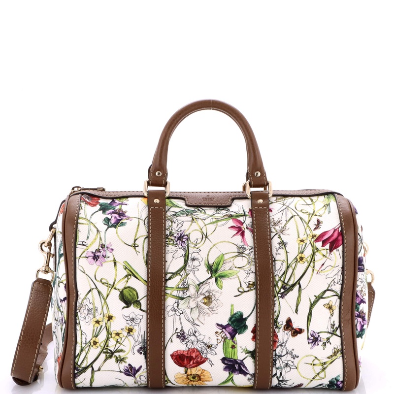 Convertible Joy Boston Bag Flora Canvas Medium