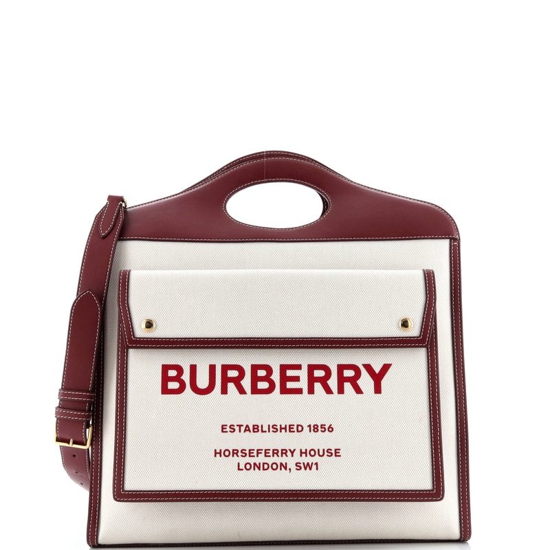 Logo Pocket Tote Canvas with Leather Medium