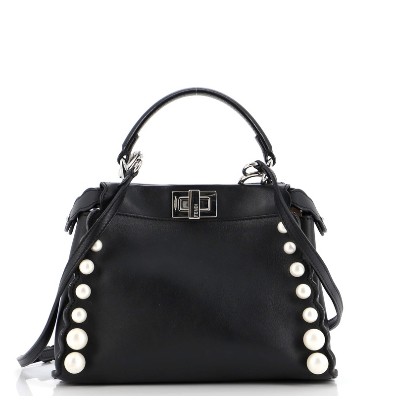 Peekaboo Bag Pearl Embellished Leather Mini