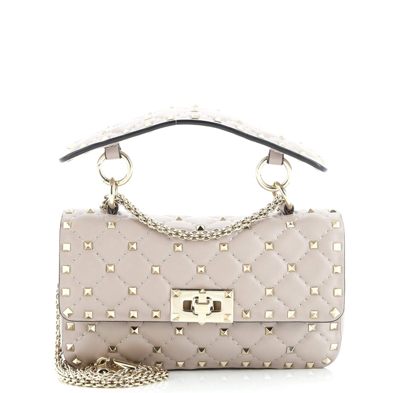 Rockstud Spike Flap Bag Quilted Leather Small