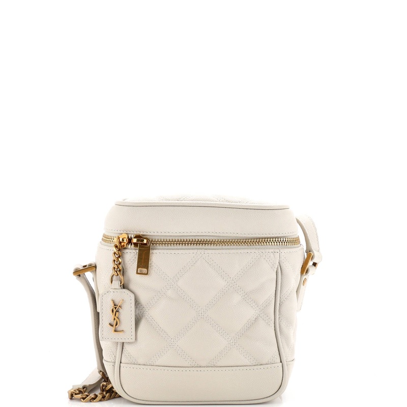 80's Vanity Bag Quilted Leather