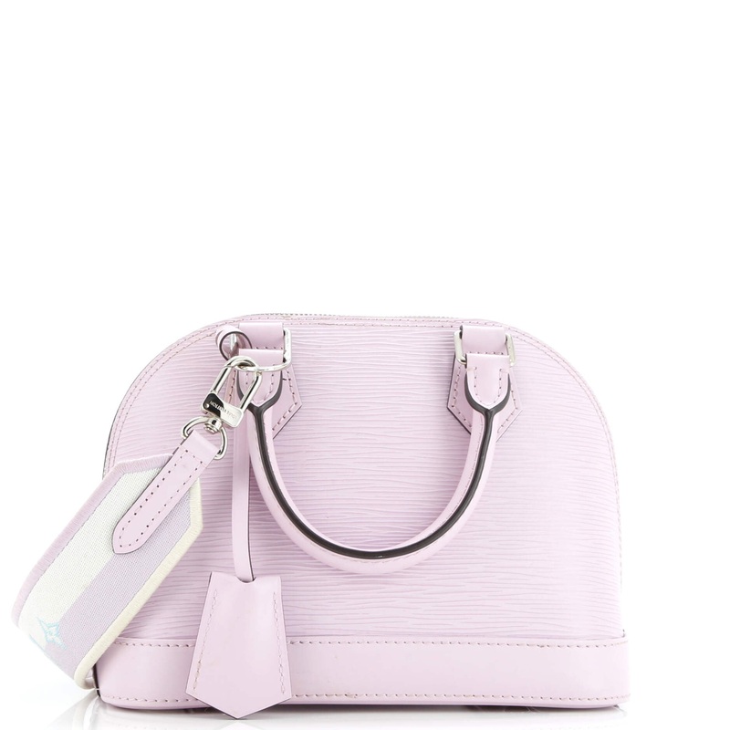 Alma Handbag Epi Leather with Logo Jacquard Strap BB