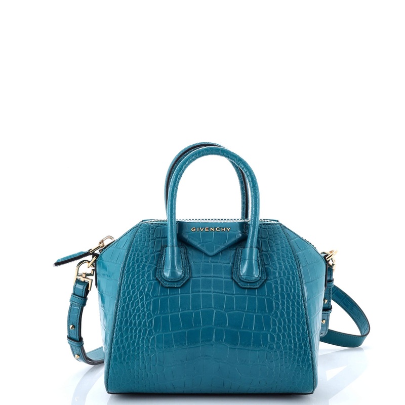 Antigona Bag Crocodile Embossed Leather Mini
