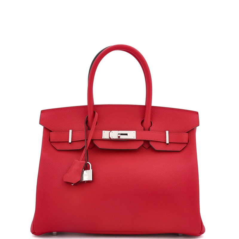 Birkin Handbag Rouge Casaque Epsom with Palladium Hardware 30
