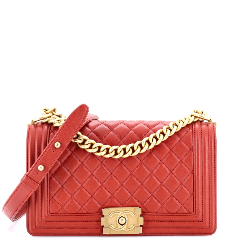 Boy Flap Bag Quilted Calfskin Old Medium