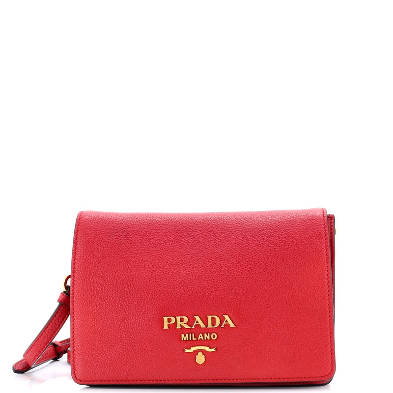 Dual Strap Flap Crossbody Bag Vitello Daino Small