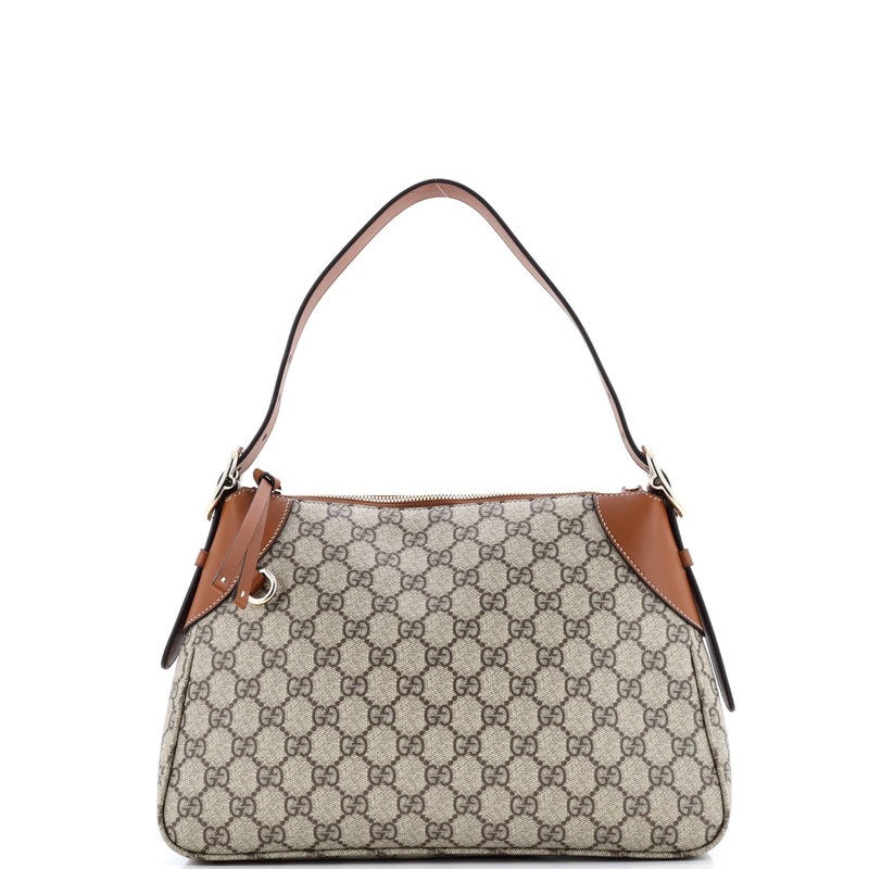 Emblem Shoulder Bag GG Coated Canvas with Leather Medium