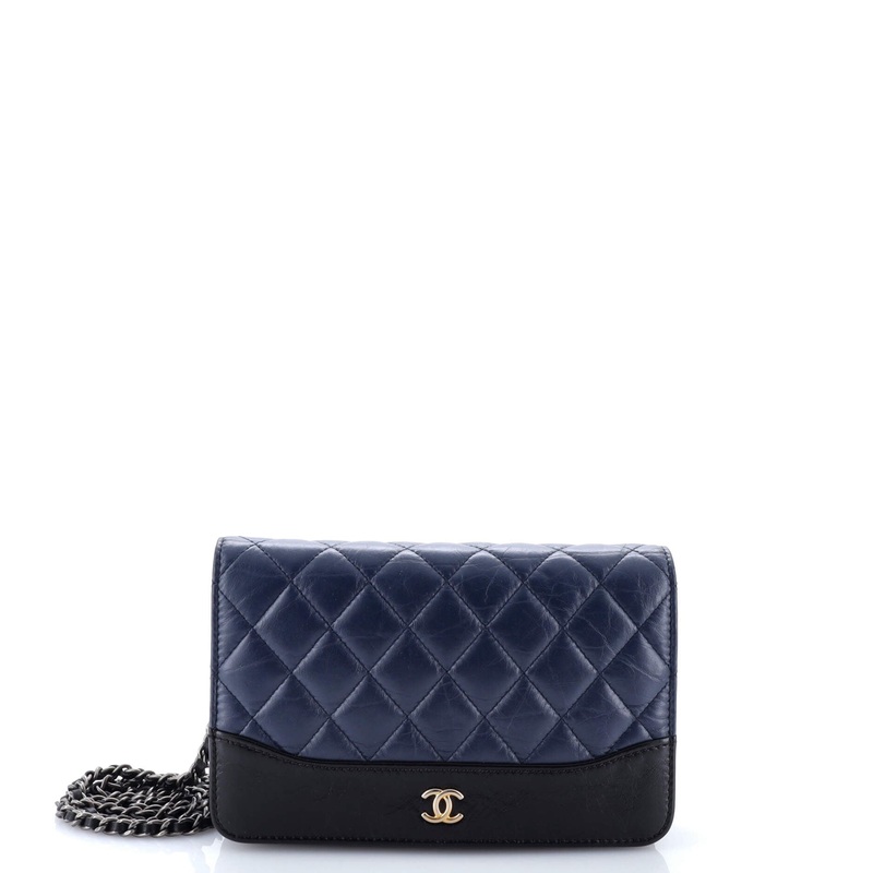 Gabrielle Wallet on Chain Quilted Aged Calfskin