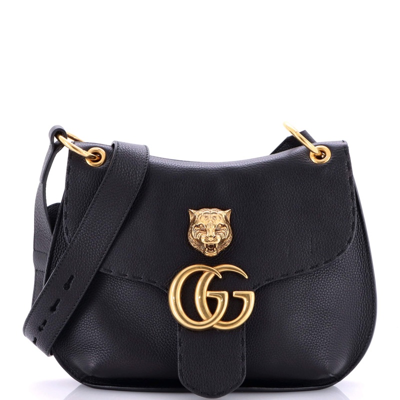 GG Marmont Animalier Shoulder Bag Leather Medium