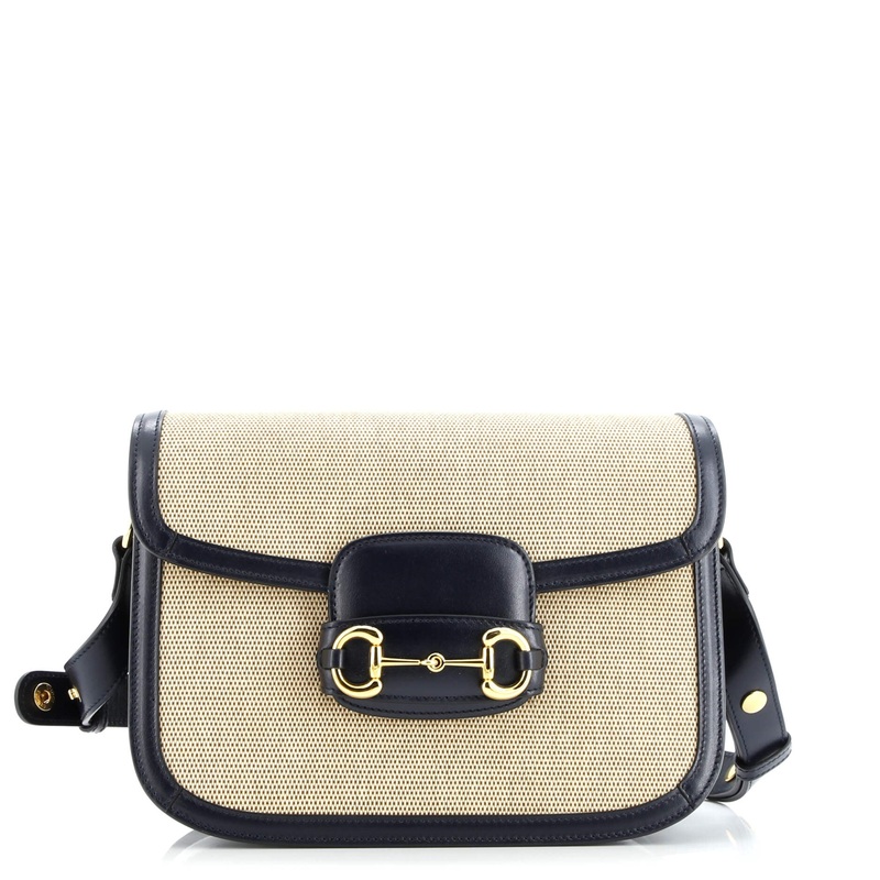 Horsebit 1955 Shoulder Bag Canvas and Leather Small