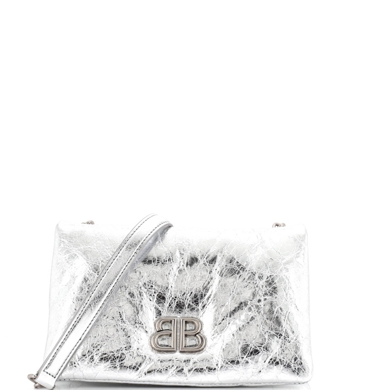 Monaco Chain Flap Shoulder Bag Leather Nano