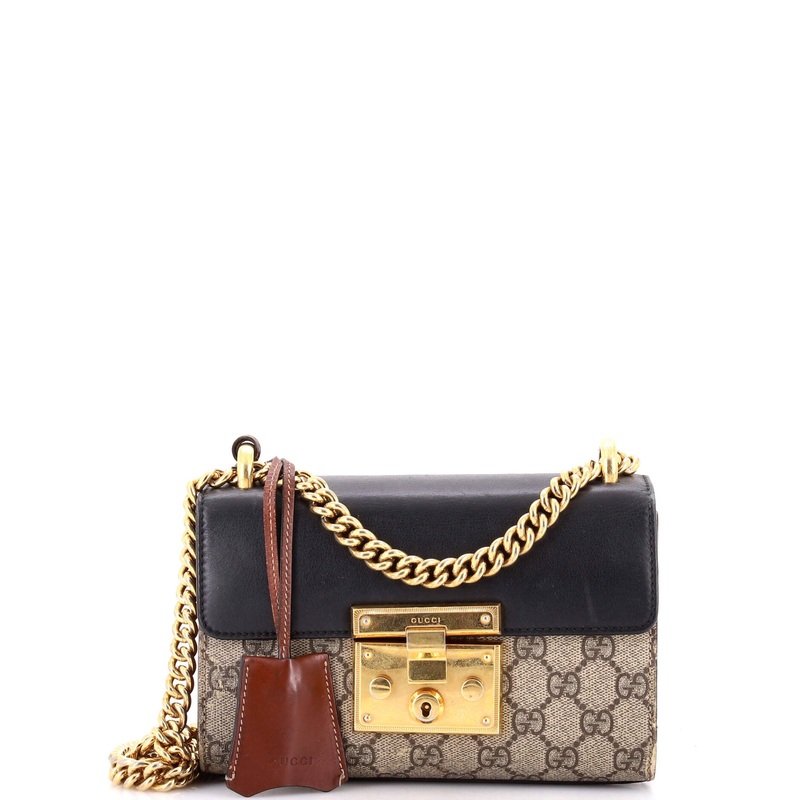 Padlock Shoulder Bag GG Coated Canvas and Leather Small