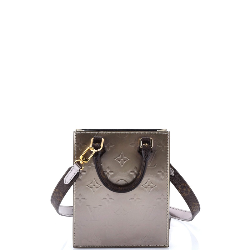 Petit Sac Plat Bag Monogram Vernis with Monogram Canvas