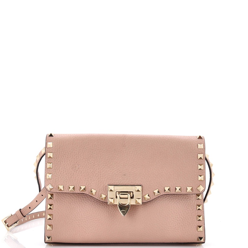 Rockstud Flip Lock Flap Bag Leather Large
