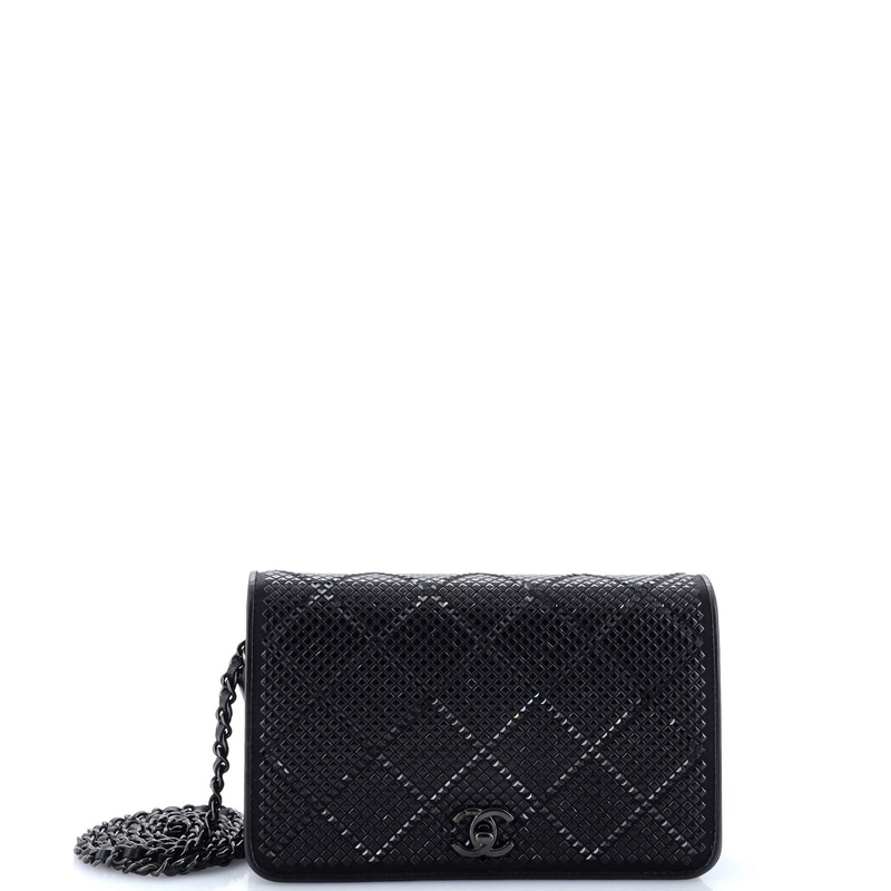 Turnlock CC Wallet on Chain Strass Embellished Satin