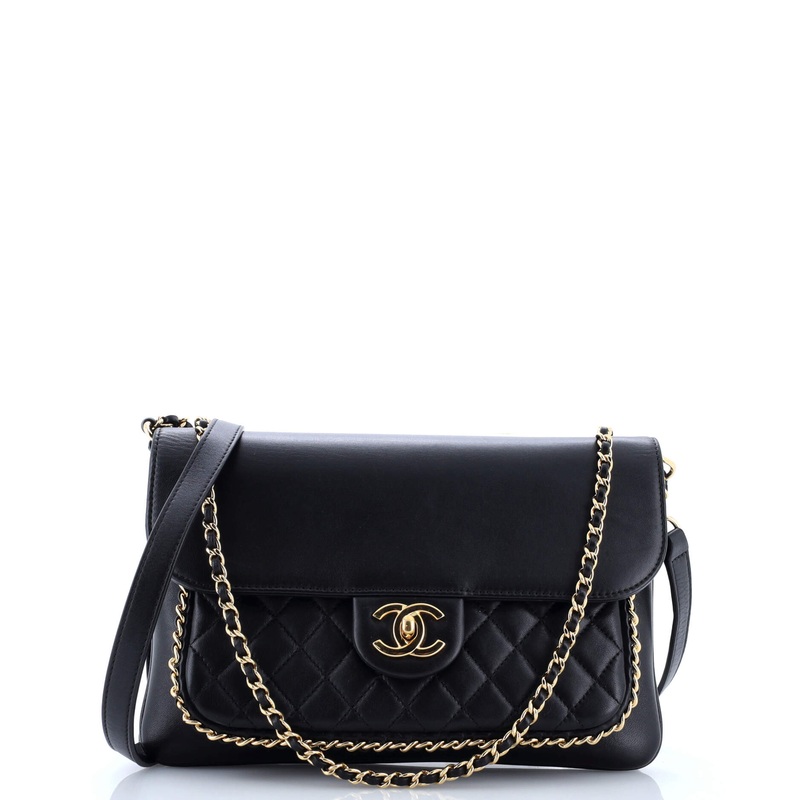 Unchained Flap Crossbody Bag Quilted Lambskin Medium