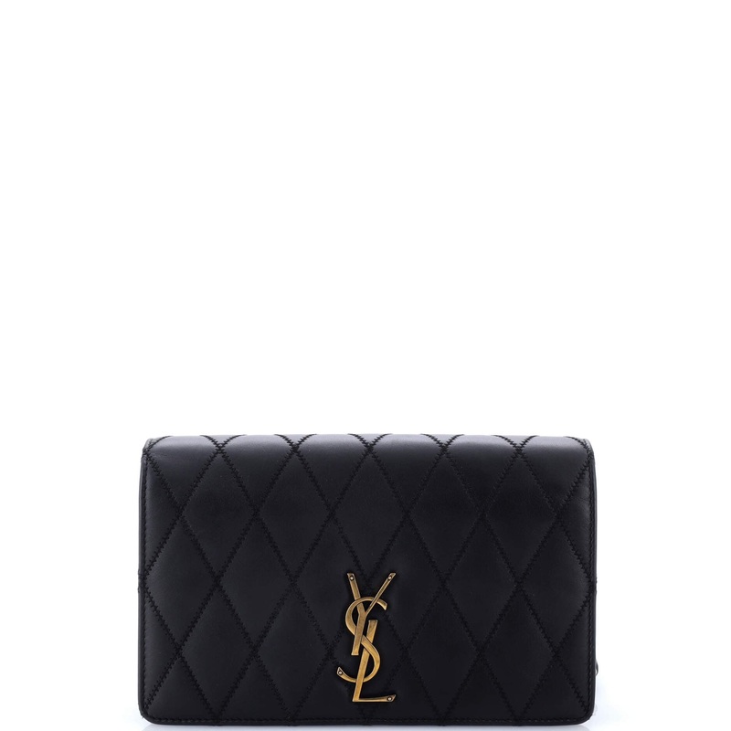 Angie Chain Shoulder Bag Quilted Leather Small