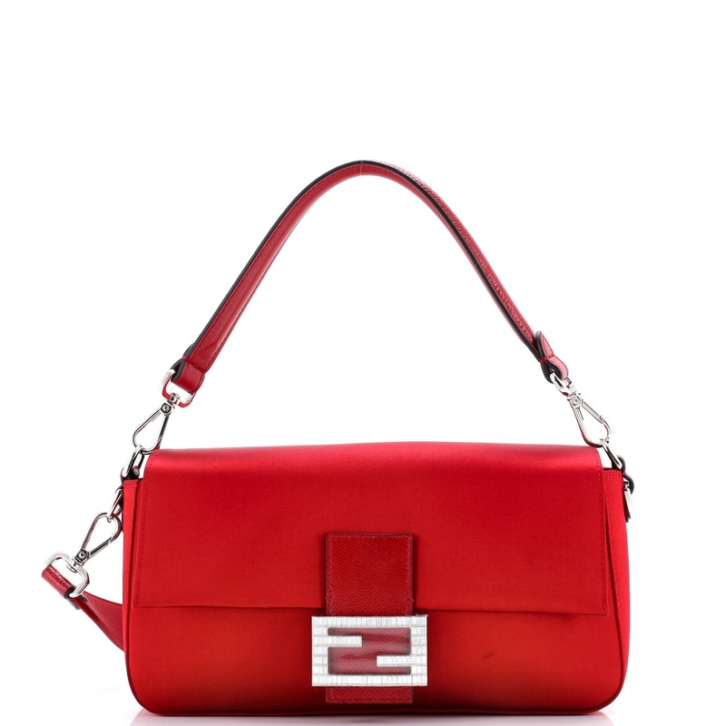 Baguette NM Bag Satin with Crystals and Karung Medium