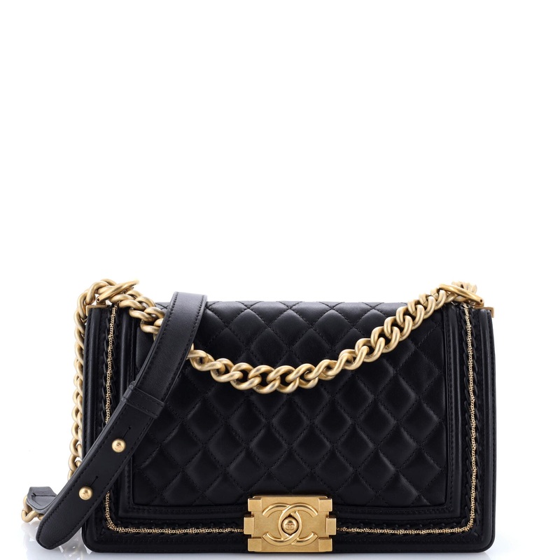 Boy Flap Bag Quilted Lambskin with Chain Detail Old Medium