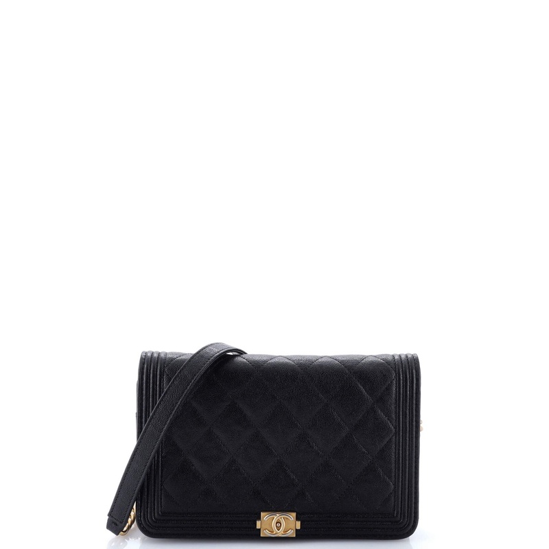 Boy Wallet on Chain Quilted Caviar
