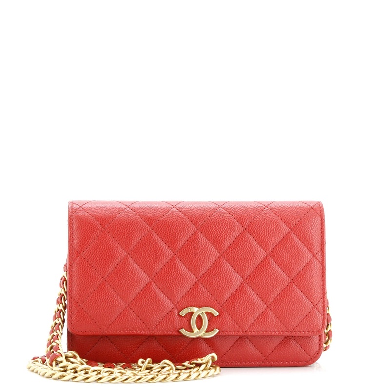 Chain Melody Wallet on Chain Quilted Caviar