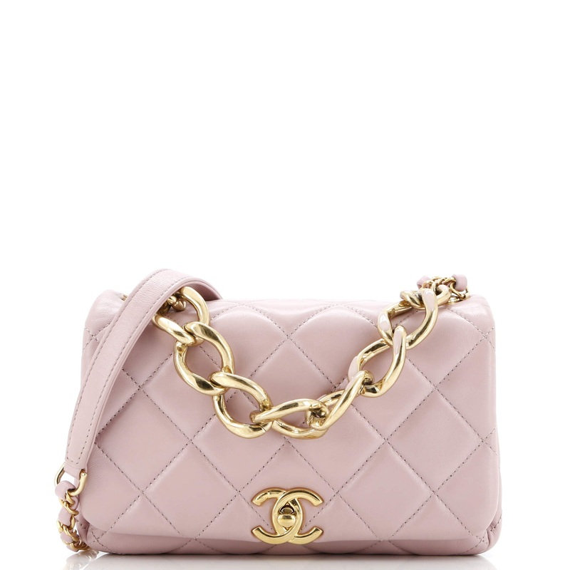 Color Match Flap Bag Quilted Lambskin Mini