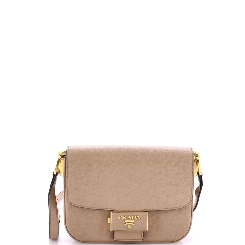 Embleme Flap Bag Saffiano Leather Small