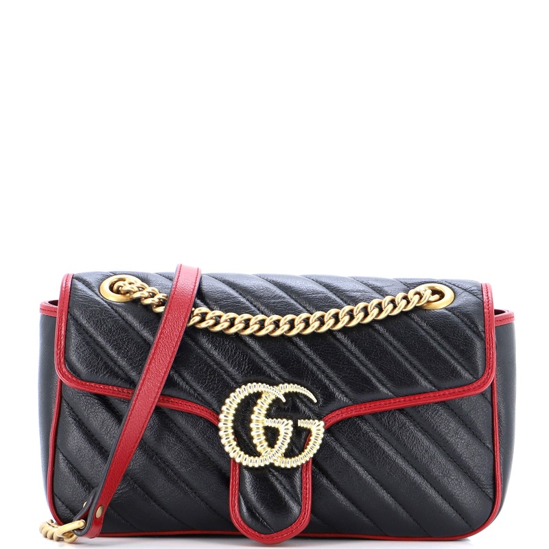 GG Marmont Flap Bag Diagonal Quilted Leather Small