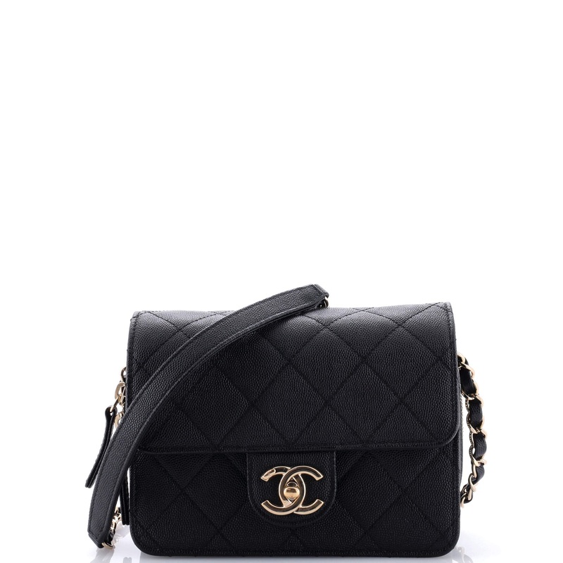 Like a Wallet Flap Bag Quilted Caviar Mini