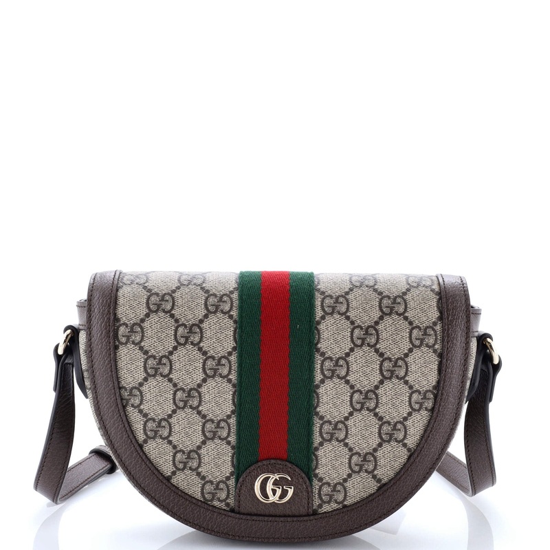 Ophidia Curved Flap Shoulder Bag GG Coated Canvas Mini